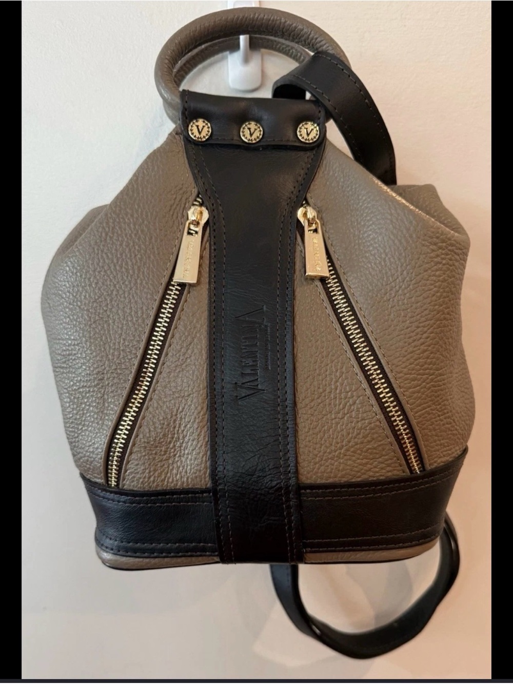 Valentina Pebbled Leather Convertible Backpack